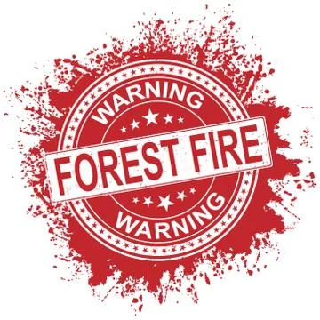 FOREST FIRE STAMP. No flame sign icon. Forest safety warning sign isolated in Stock Illustration