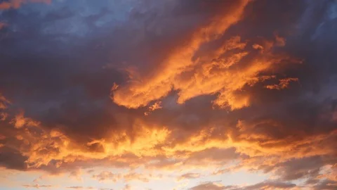 Forest Fire time lapse dusk of horrifying red blood clouds 4k. Video stock 96544206