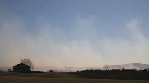 Forest Fire Timelapse w/ Barn Stock-Footage 5163406