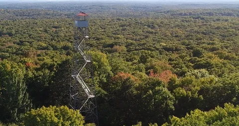 Forest Fire tower lookout Stock Footage 98914713