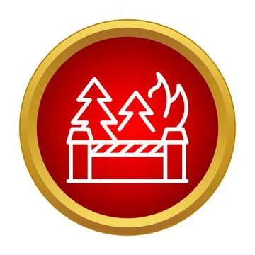 Forest fire warning barrier prohibiting entry icon Stock Illustration