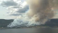 Forest Fire Westside Road Forest Fire, Wide Shot Stock Footage