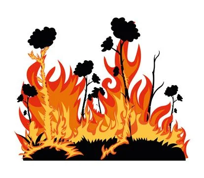 Forest fires deforestation Illustrazione stock