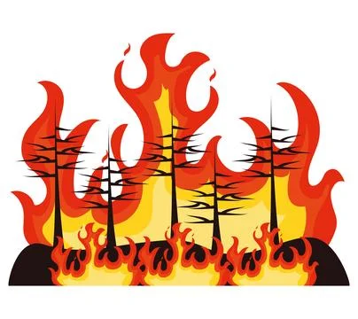 Forest fires deforestation Illustrazione stock