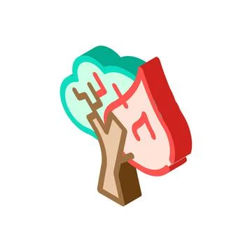 Forest fires isometric icon vector symbol illustration Illustrazione stock