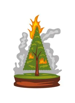 Forest fires problem Illustrazione stock
