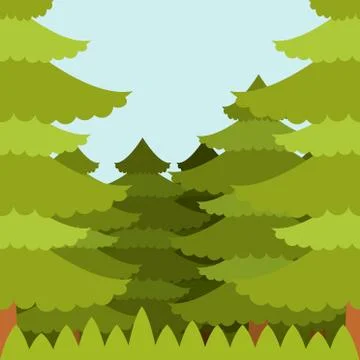 Forest flat Background Stock Illustration