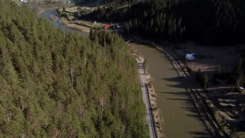 Forest Flight: FPV Drone Over Riverside Road Stock-Footage 270433274