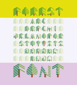 Forest font 스톡 일러스트