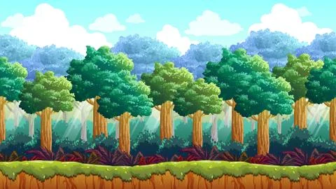 Forest Game Background Stock Illustration