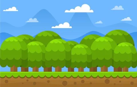 Forest Game Background Stock Illustration