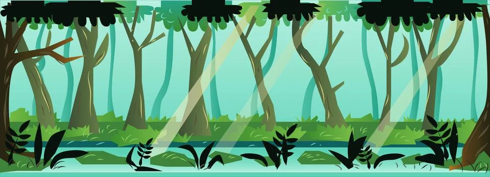 Forest Game Background Vector Illustration Stock Illustration