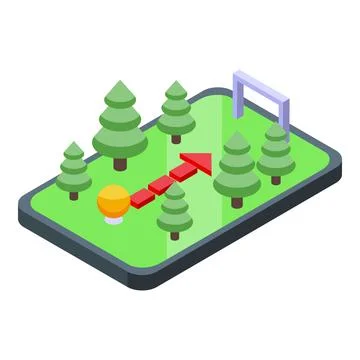 Forest gameplay icon isometric vector. Arcade button Stock Illustration