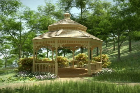 Forest Gazebo Stock Footage 536881