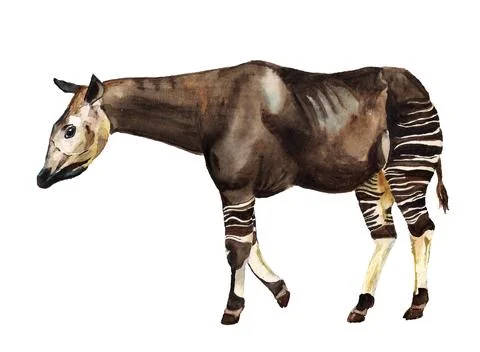 Forest giraffe okapi Stock Illustration