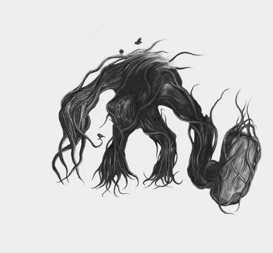 Forest golem character design Stock Illustration