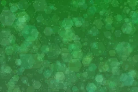 Forest green abstract defocused background, hexagon shape bokeh pattern. Stock Illustration