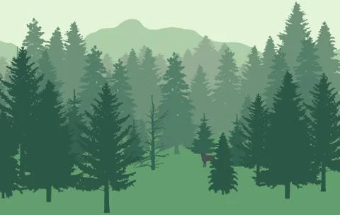 Forest   green fir Stock Illustration