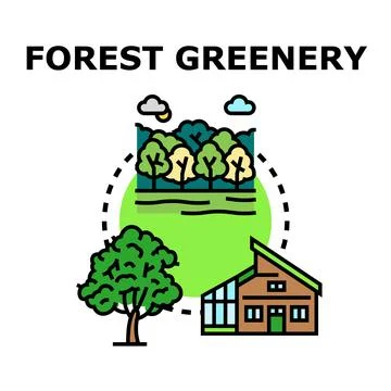 Forest greenery concept representing sustainable nature living Ilustración de archivo
