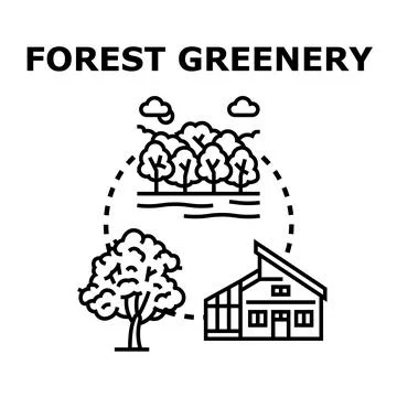 Forest greenery concept representing sustainable nature living Stock Illustration