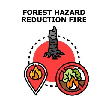 Forest hazard reduction fire concept illustration Stock Illustration