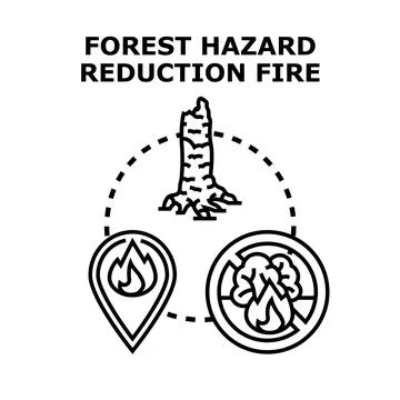 Forest hazard reduction fire concept illustration Stock Illustration