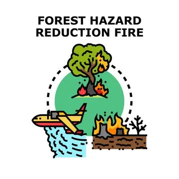 Forest hazard reduction fire management preventing disaster Stock Illustration
