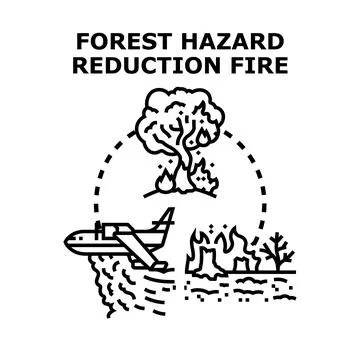 Forest hazard reduction fire management preventing disaster Stock Illustration