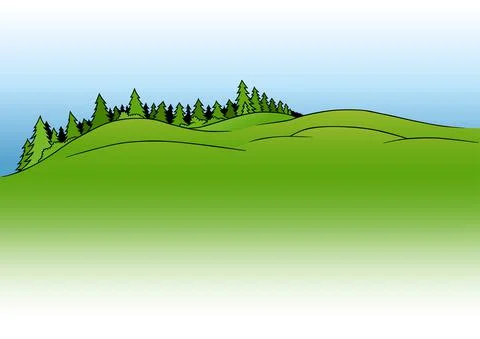 Forest on the Hill Stock Illustration