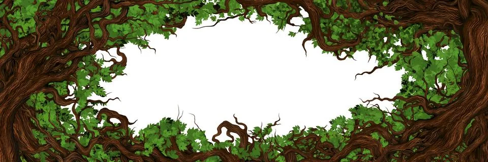 Forest horizontal frame Stock Illustration