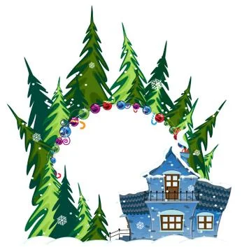 Forest hotel Ilustración de archivo