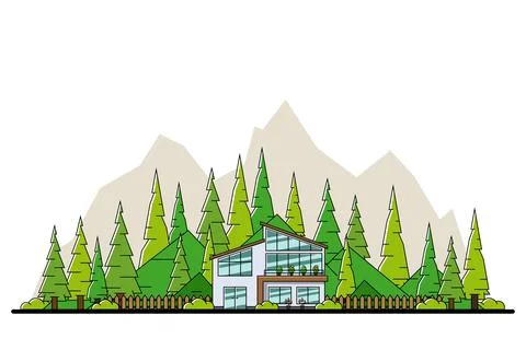 Forest house concept Stock Illustration