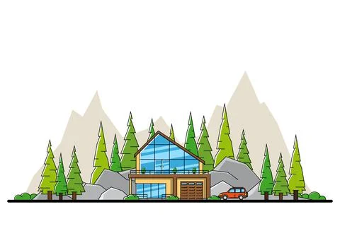Forest house concept Stock Illustration