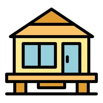 Forest house icon vector flat Stock Illustration
