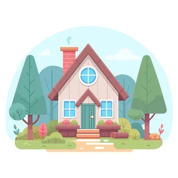 Forest house vector illustration Иллюстрация