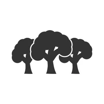 Forest icon flat Illustrazione stock