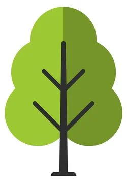 Forest icon. Green tree symbol. Park or garden plant Ilustração Stock