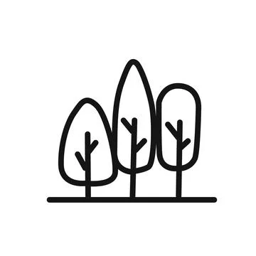 Forest Icon linear vector graphics sign Stockillustratie
