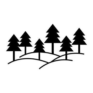 Forest icon logo design template isolated illustration Stock Illustration