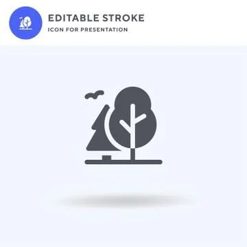 Forest icon vector, filled flat sign, solid pictogram isolated on white, logo 库存插图
