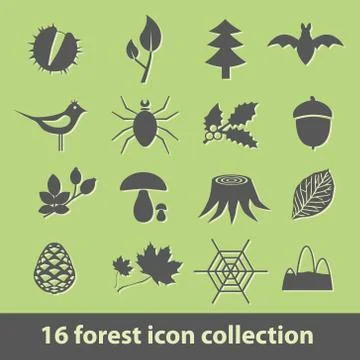 Forest icons Stock Illustration