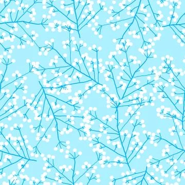 Forest inspiration vector pattern with rowan berry. Stock Illustration