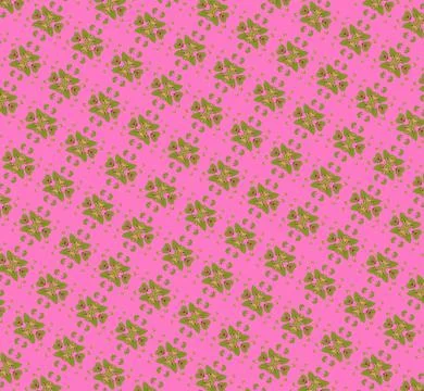 Forest-inspired ornamental tile texture in misty rose, orchid pink, soft purple, Stock Illustration
