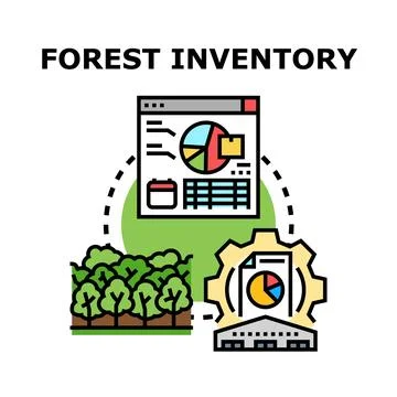 Forest inventory planning and management data analytics Stock Illustration