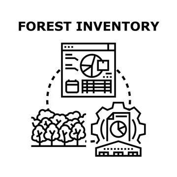 Forest inventory planning and management data analytics Stock Illustration