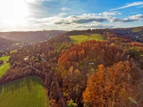 The forest of Jena Thuringia from above Stock Photos