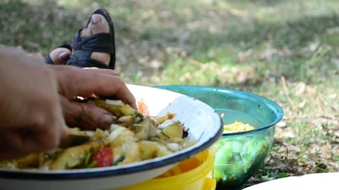 In the forest kebabs Stock Footage 126898440