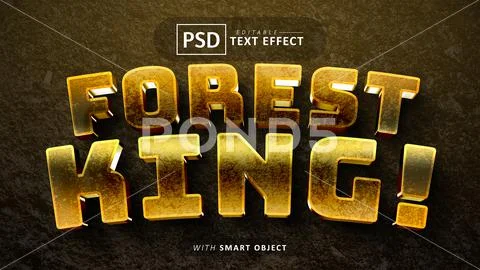 Forest king text effect editable PSD Template