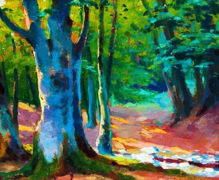 Forest by Lajos Csordak.. Illustrazione stock