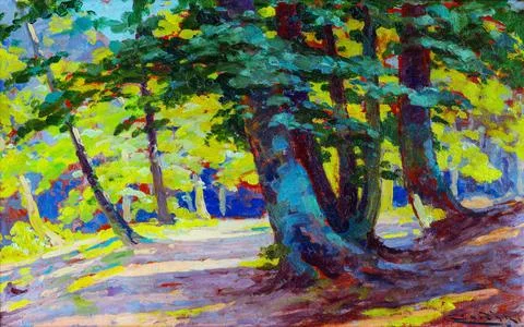 Forest by Lajos Csordak.. Stock Illustration